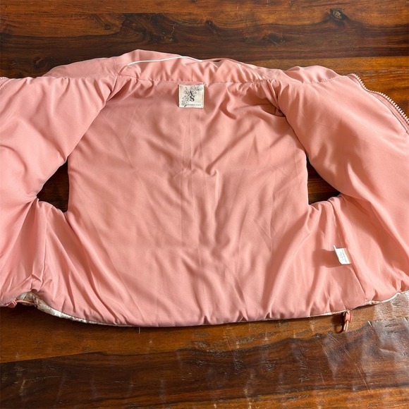 Altar'd State Vest Womens XS Floral Puffer Pink Full Zip Mock Neck Lined - Picture 3 of 8